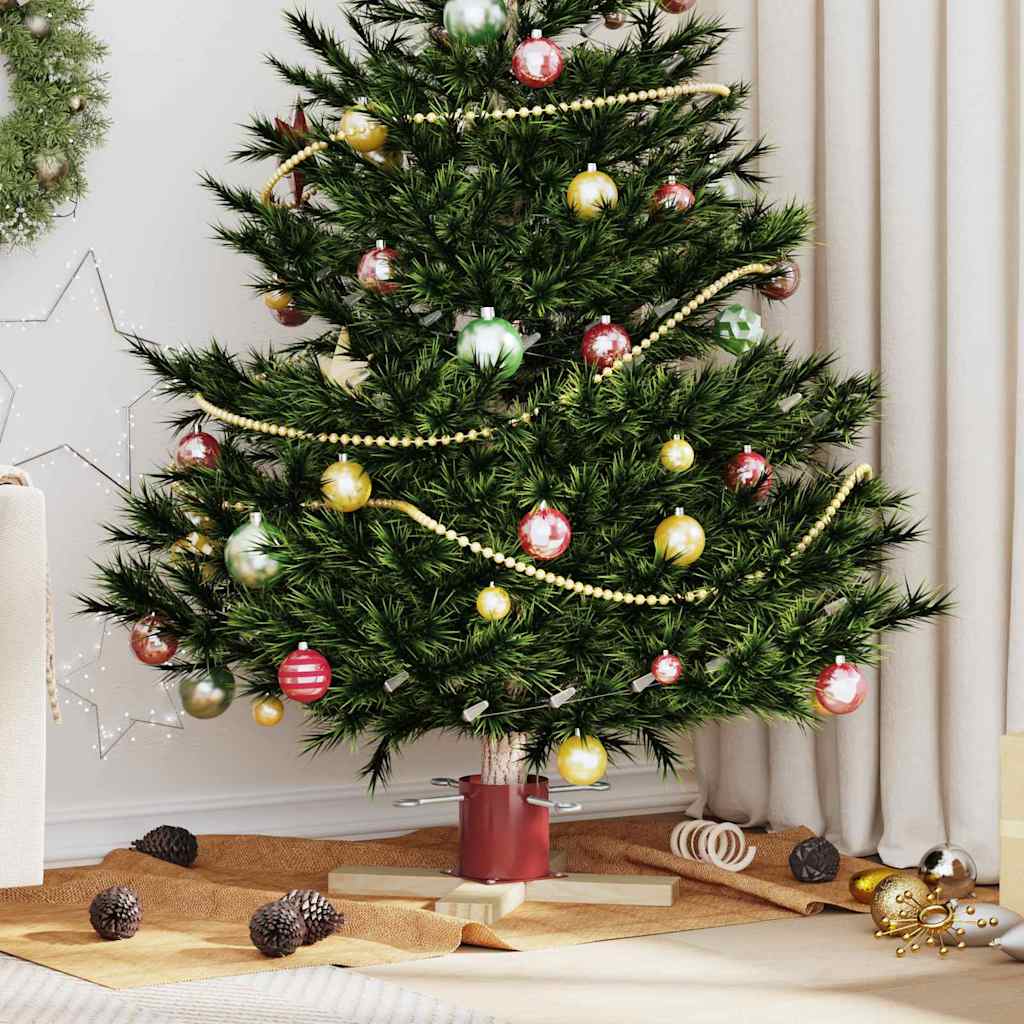 Vidaxx Soporte para árbol de Navidad 1,73 rojo 50 x 50 x 16 cm madera maciza de pino