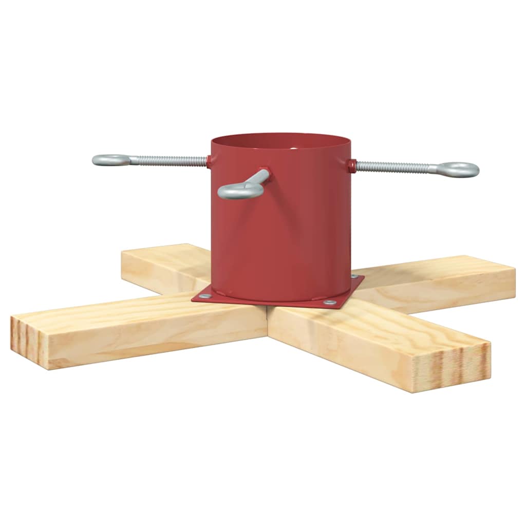 Vidaxx Soporte para árbol de Navidad 1,73 rojo 50 x 50 x 16 cm madera maciza de pino