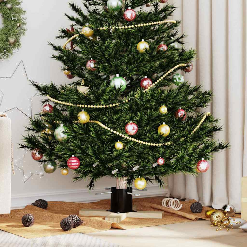 Vidaxx Soporte para árbol de Navidad negro 50 x 50 x 16 cm madera maciza de pino