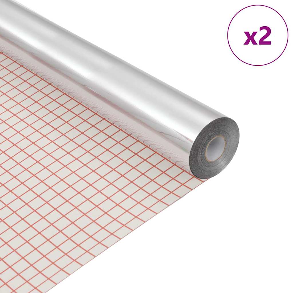 Vidaxx película de espejo autoadhesiva 90 x 150 cm 2 piezas tapa plateada