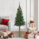Vidaxl slanke kerstboom groen 150 cm pvc en massief dennenhout