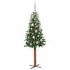 Vidaxl slanke kerstboom groen 150 cm pvc en massief dennenhout
