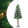 Vidaxx árbol de Navidad delgado verde 150 cm PVC y madera maciza de pino
