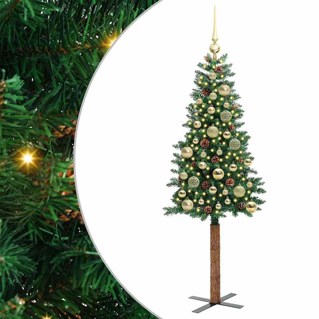 Albero di Natale Vidaxx slim verde 150 cm in PVC e legno di pino massiccio
