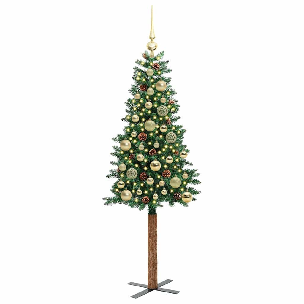 Albero di Natale Vidaxx slim verde 150 cm in PVC e legno di pino massiccio