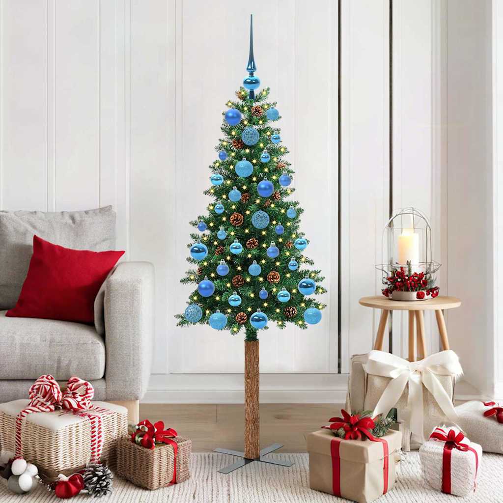 Albero di Natale Vidaxx slim verde 150 cm in PVC e legno di pino massiccio