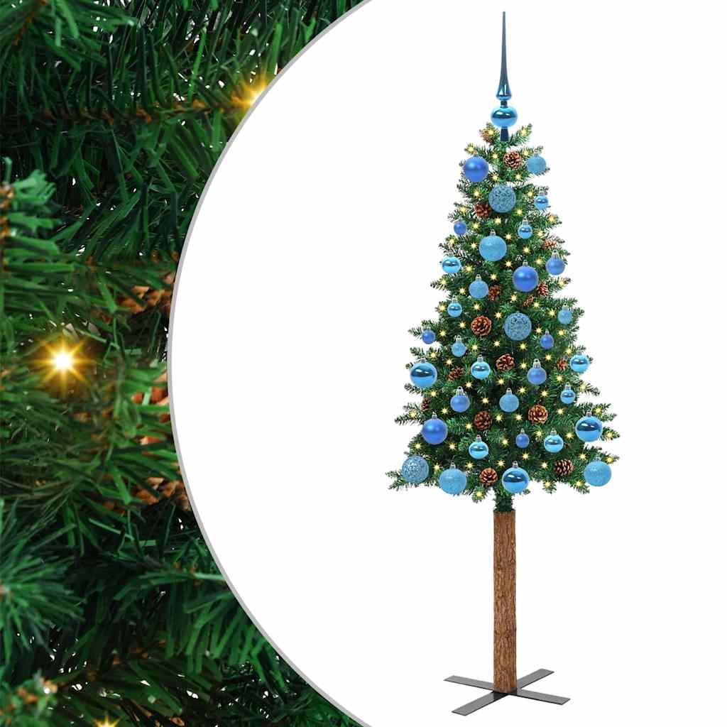 Albero di Natale Vidaxx slim verde 150 cm in PVC e legno di pino massiccio