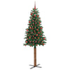 Vidaxx árbol de Navidad delgado verde 180 cm PVC y madera maciza de pino