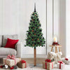 Vidaxx árbol de Navidad delgado verde 180 cm PVC y madera maciza de pino