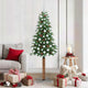 Vidaxl slanke kerstboom groen 180 cm pvc en massief dennenhout