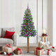 Vidaxl slanke kerstboom groen 180 cm pvc en massief dennenhout