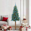Vidaxx árbol de Navidad delgado verde 180 cm PVC y madera maciza de pino