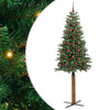 Vidaxx árbol de Navidad delgado verde 210 cm PVC y madera maciza de pino