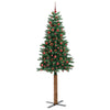Vidaxx árbol de Navidad delgado verde 210 cm PVC y madera maciza de pino