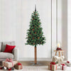 Vidaxx árbol de Navidad delgado verde 210 cm PVC y madera maciza de pino