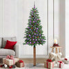 Vidaxx slim albero di Natale verde 210 cm in PVC e legno di pino massiccio