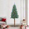 Vidaxx árbol de Navidad delgado verde 210 cm PVC y madera maciza de pino
