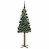 Vidaxl slanke kerstboom groen 150 cm pvc en massief dennenhout