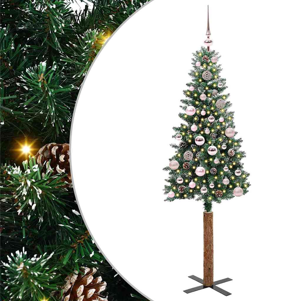 Vidaxx árbol de Navidad delgado verde 150 cm PVC y madera maciza de pino