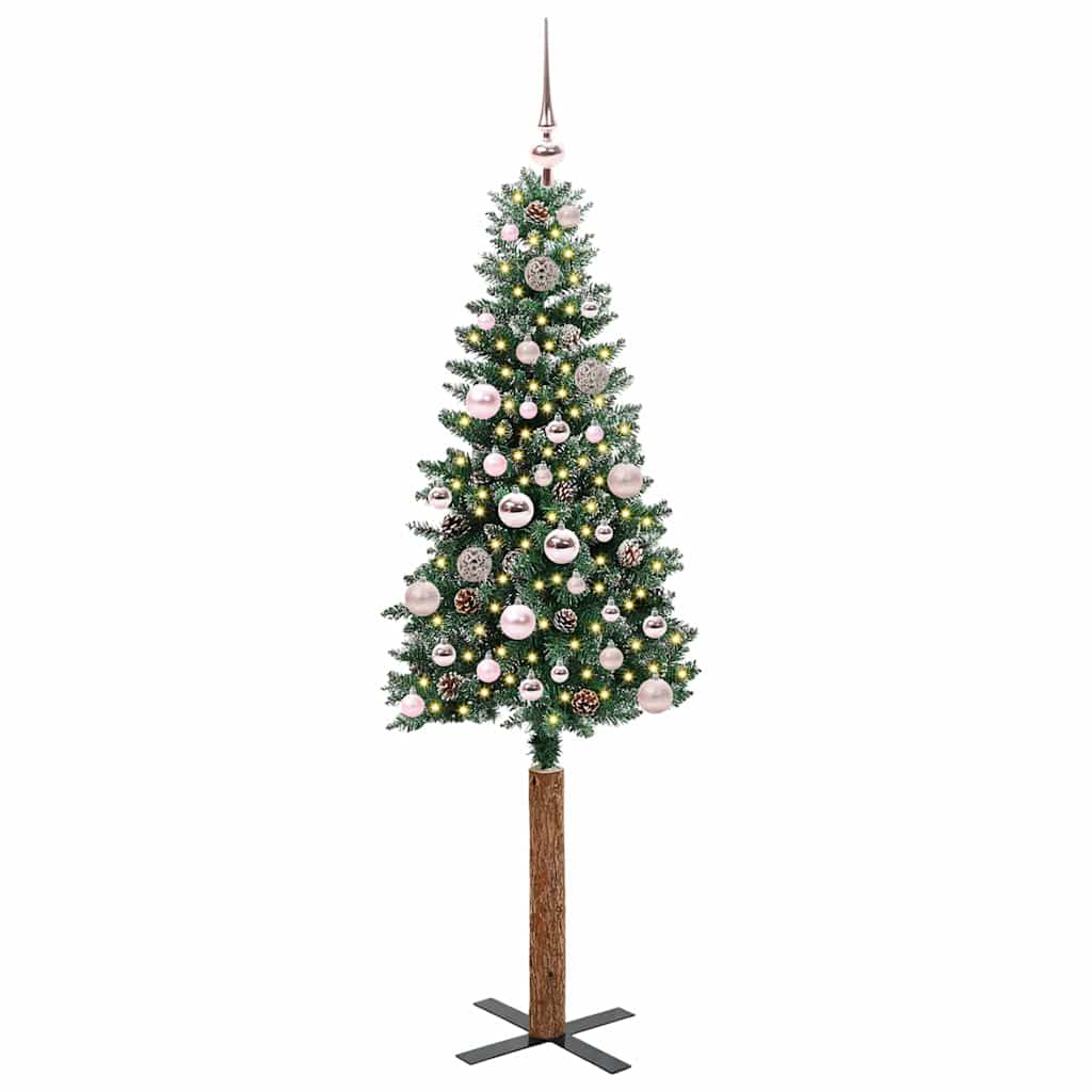 Vidaxx árbol de Navidad delgado verde 150 cm PVC y madera maciza de pino