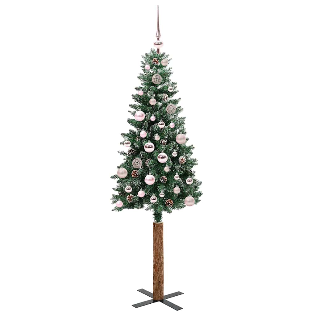 Vidaxx árbol de Navidad delgado verde 150 cm PVC y madera maciza de pino