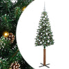 Vidaxl slanke kerstboom groen 150 cm pvc en massief dennenhout