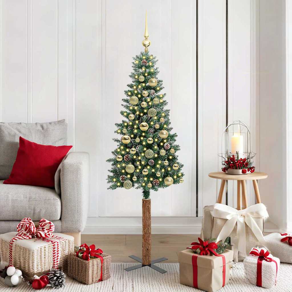 Albero di Natale Vidaxx slim verde 150 cm in PVC e legno di pino massiccio