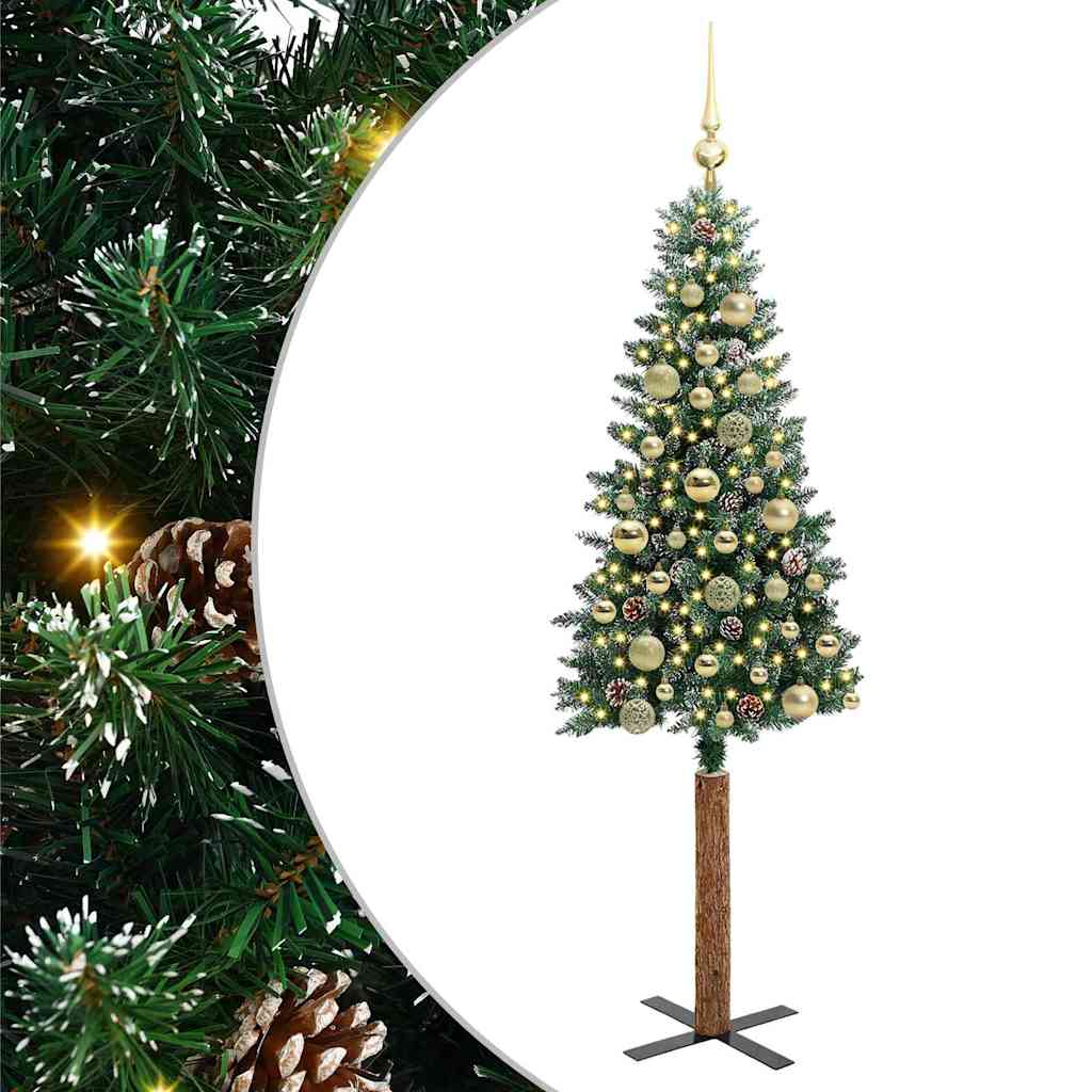 Albero di Natale Vidaxx slim verde 150 cm in PVC e legno di pino massiccio