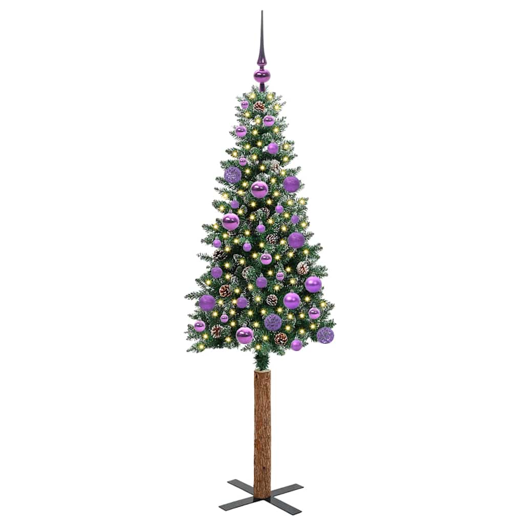 Vidaxx árbol de Navidad delgado verde 150 cm PVC y madera maciza de pino