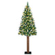 Vidaxl slanke kerstboom groen 180 cm pvc en massief dennenhout