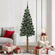 Vidaxl slanke kerstboom groen 180 cm pvc en massief dennenhout