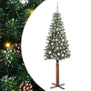 Vidaxx árbol de Navidad delgado verde 180 cm PVC y madera maciza de pino