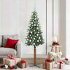 Vidaxx árbol de Navidad delgado verde 180 cm PVC y madera maciza de pino