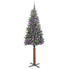 Vidaxl slanke kerstboom groen 180 cm pvc en massief dennenhout