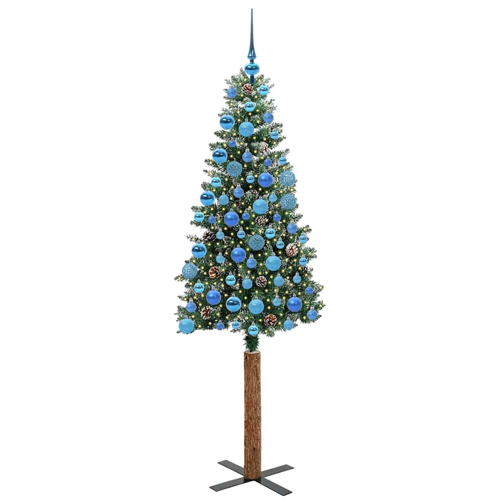 Vidaxx árbol de Navidad delgado verde 180 cm PVC y madera maciza de pino