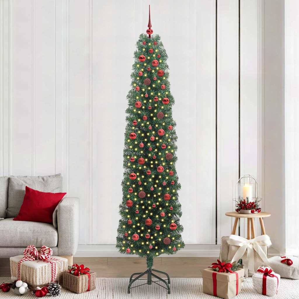 Vidaxx albero di Natale artificiale verde 240 cm PVC, acciaio e plastica