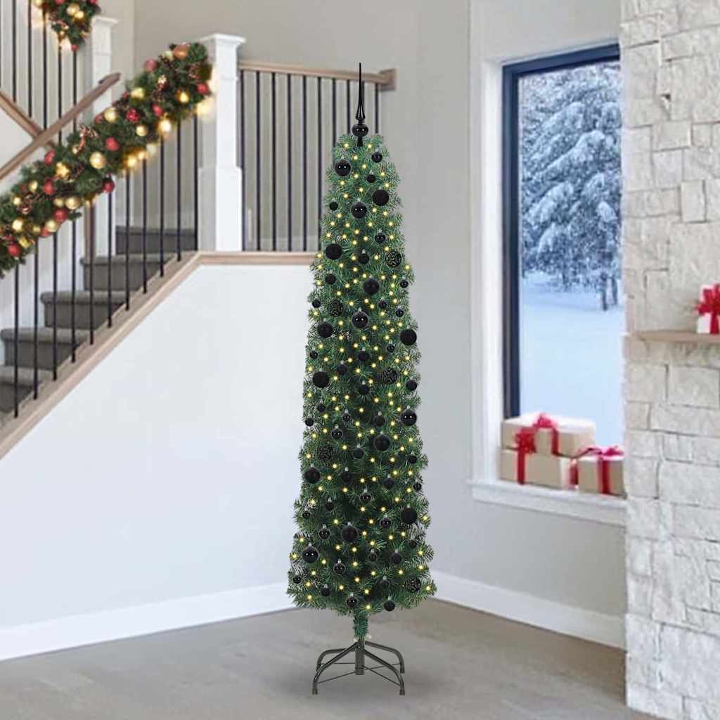 Vidaxx albero di Natale artificiale verde 240 cm PVC, acciaio e plastica