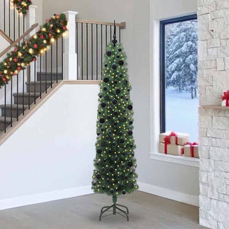 Vidaxx albero di Natale artificiale verde 240 cm PVC, acciaio e plastica