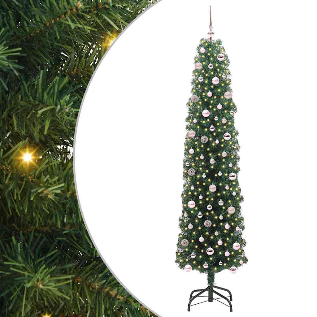 Vidaxx albero di Natale artificiale verde 240 cm PVC, acciaio e plastica