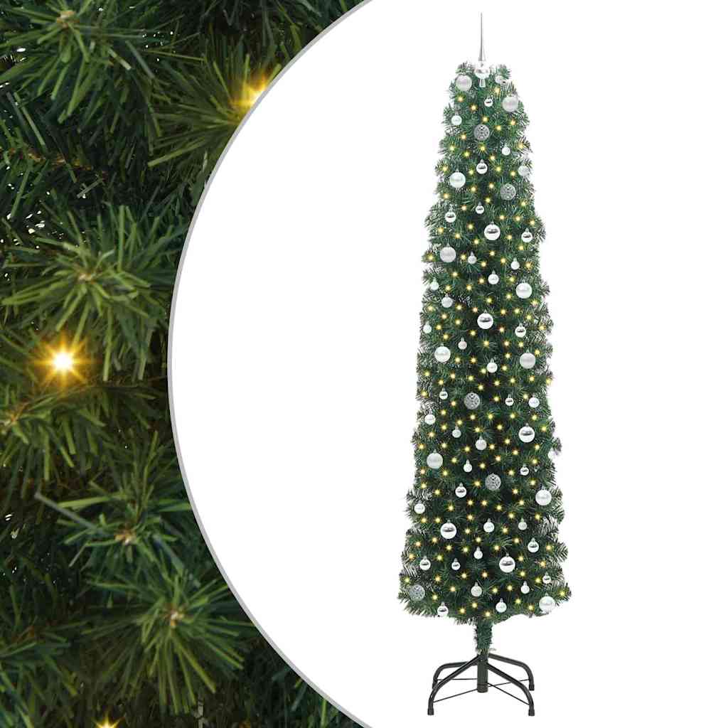 Vidaxx albero di Natale artificiale verde 240 cm PVC, acciaio e plastica