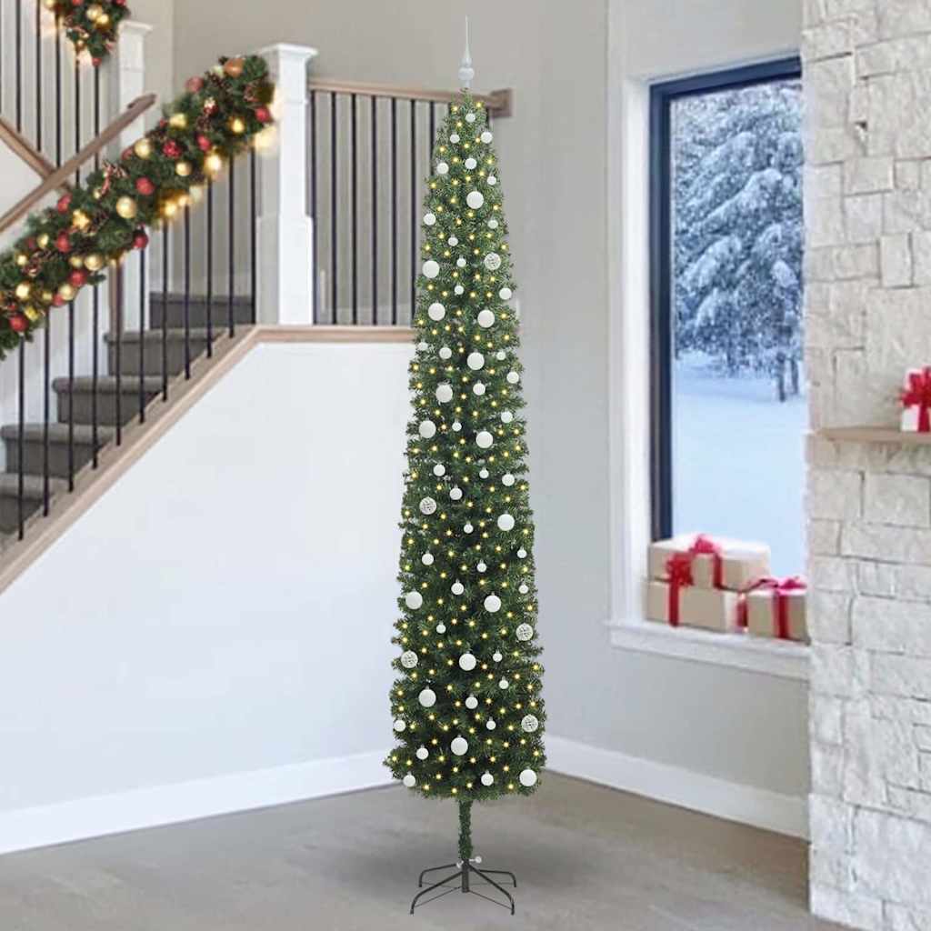 Vidaxx árbol de Navidad artificial verde 270 cm PVC y acero y plástico