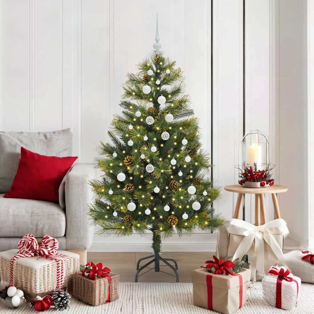 Vidaxx albero di Natale artificiale a cerniera con coni verdi 150 cm