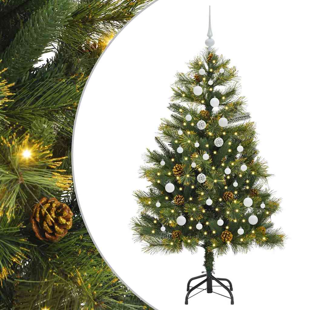 Vidaxx albero di Natale artificiale a cerniera con coni verdi 150 cm