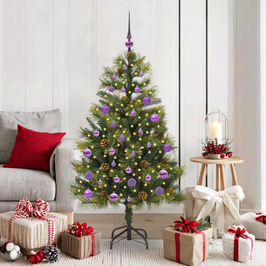 Vidaxx árbol de Navidad artificial con bisagras y conos verde 150 cm
