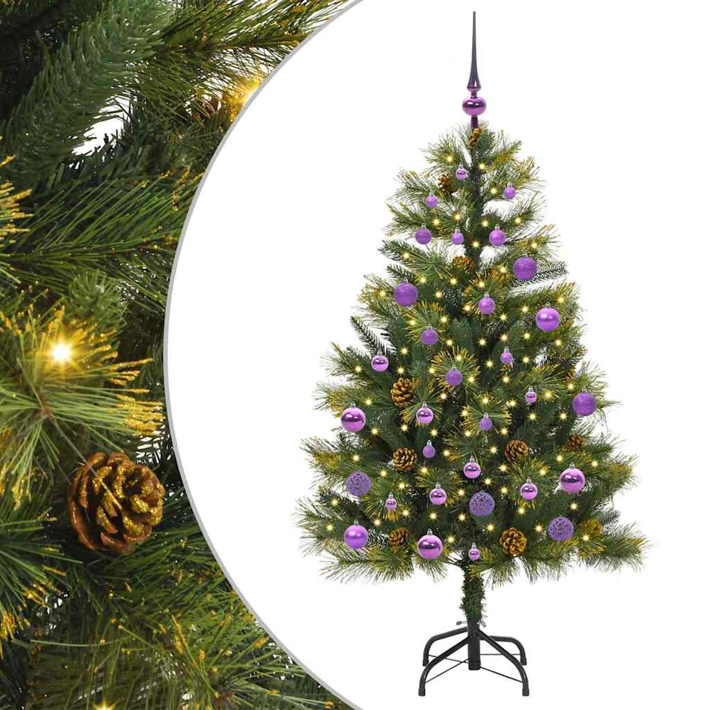 Vidaxx árbol de Navidad artificial con bisagras y conos verde 150 cm
