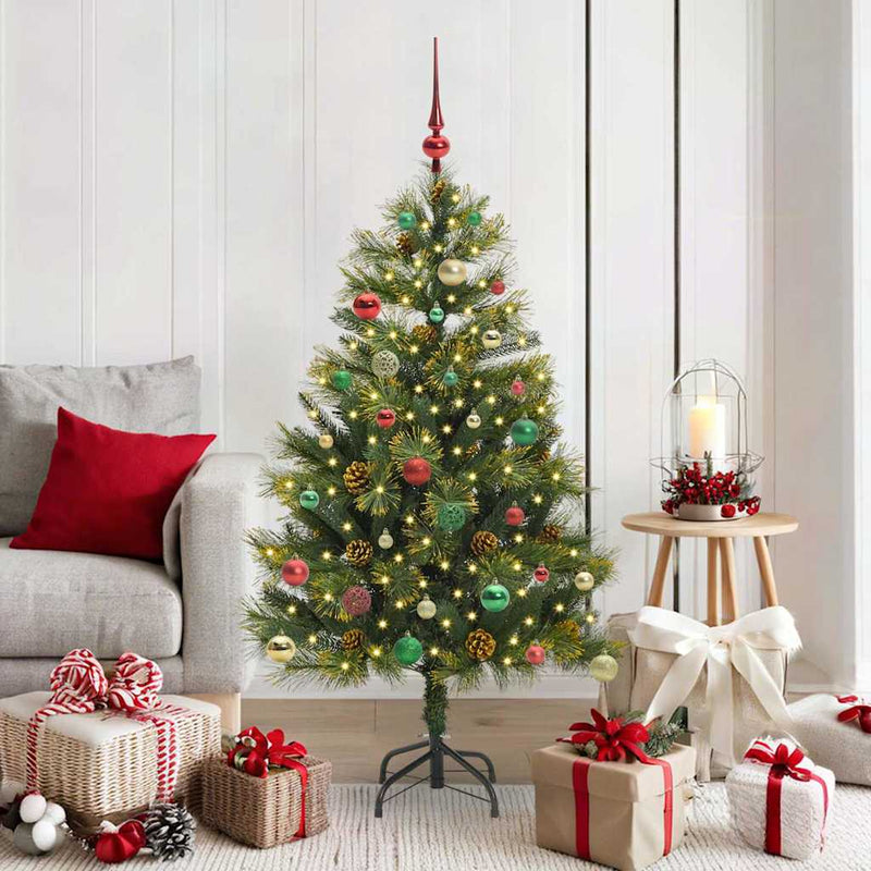 Vidaxx albero di Natale artificiale a cerniera con coni verdi 150 cm