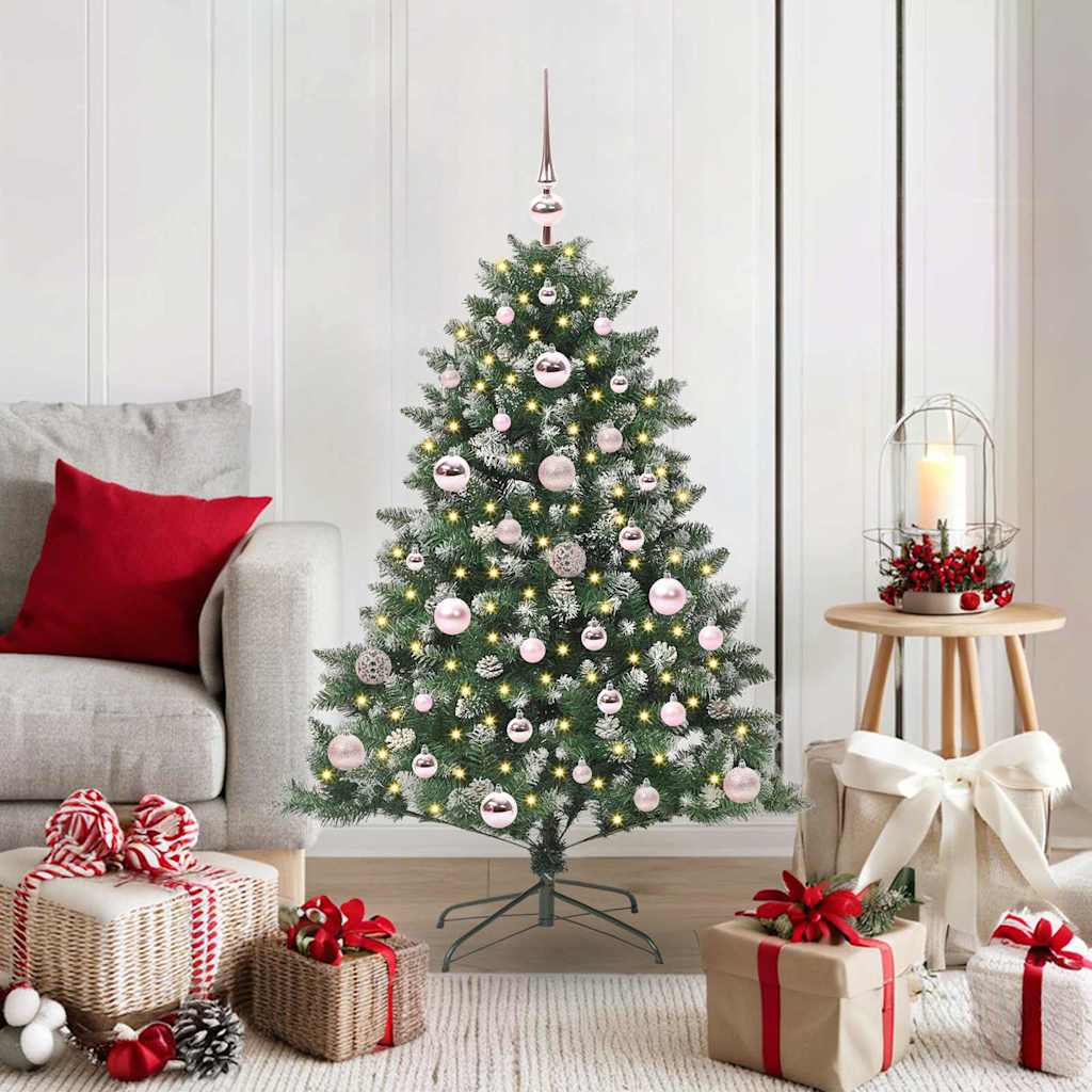 Albero di Natale artificiale VidaXL con 150 LED verdi, 120 cm in PVC e plastica e acciaio