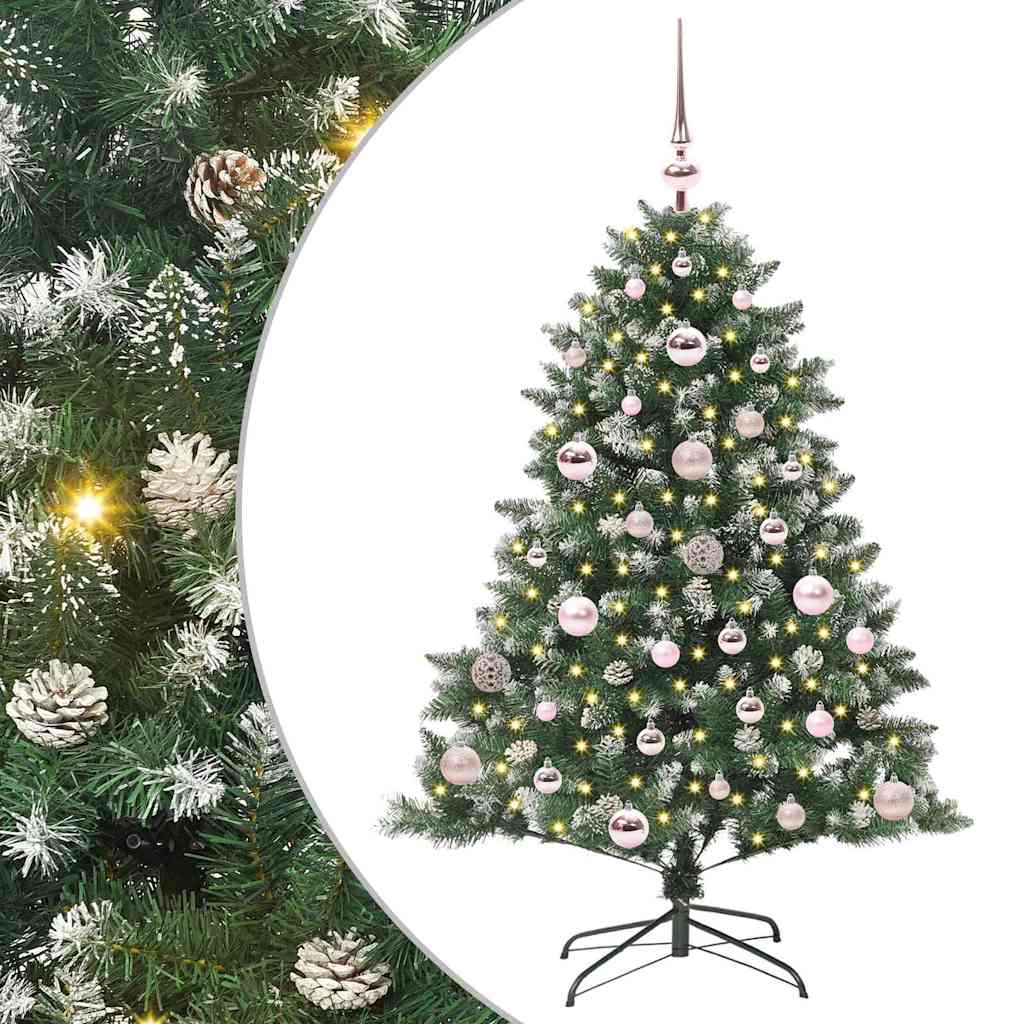 Albero di Natale artificiale VidaXL con 150 LED verdi, 120 cm in PVC e plastica e acciaio