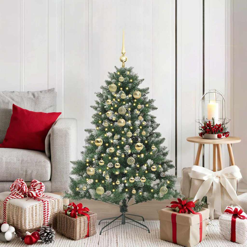 Albero di Natale artificiale VidaXL con 150 LED verdi, 120 cm in PVC e plastica e acciaio