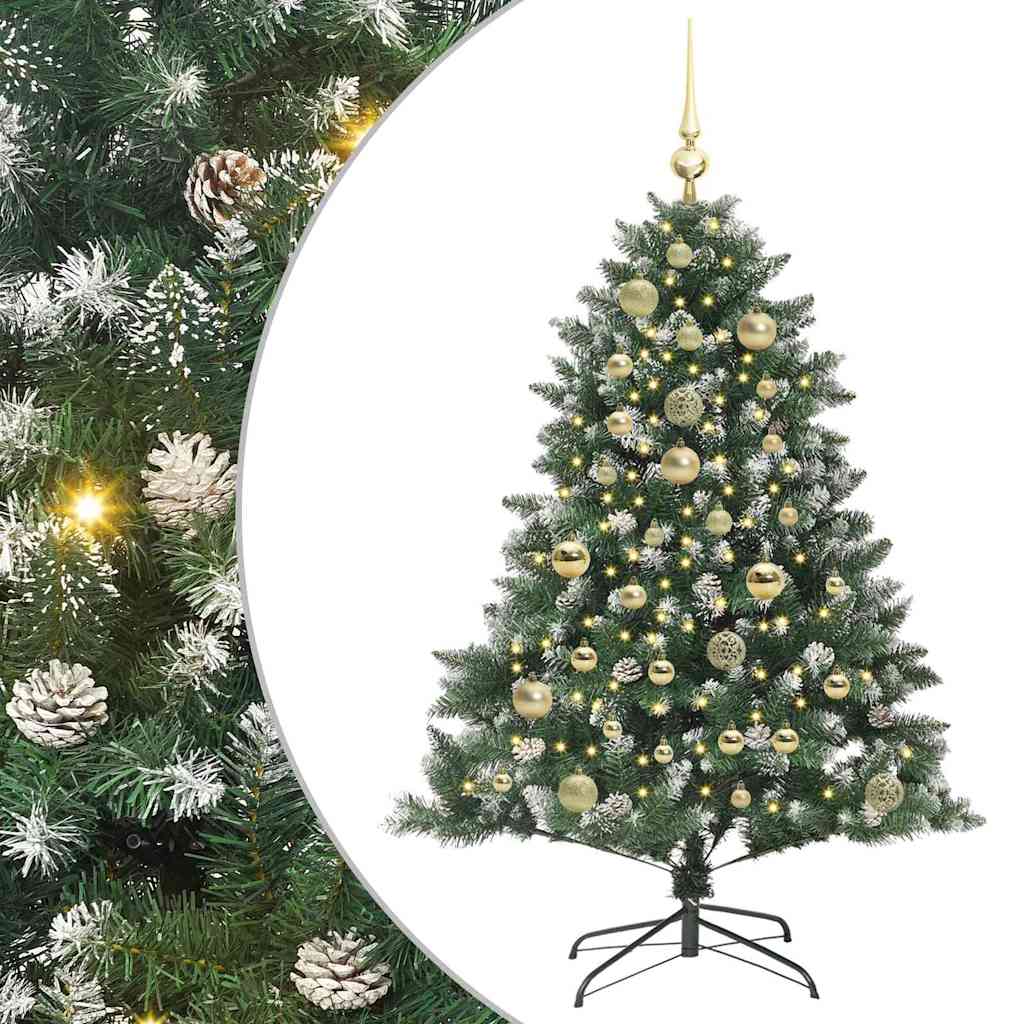 Albero di Natale artificiale VidaXL con 150 LED verdi, 120 cm in PVC e plastica e acciaio
